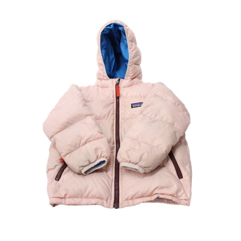 Patagonia Childrens Girls Hooded Full Zipper Puffer Jacket Pink Size 4